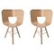 Tria Wood 3 Legs Chair in Natural Oak by Colé Italia, Set of 2, Image 1