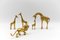 Mid-Century Modern Brass Giraffe & Lion Figurines, 1960s, Set of 5 1