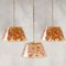 Italian Resin with Leaves Hanging Lights in the style of Crespi by Gabriella Crespi, 1970s, Set of 3 1