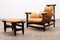 Jangada Lounge Chair and Ottoman in Wood and Leather by Jean Gillon, Brazil, 1960s, Set of 2, Image 6