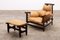 Jangada Lounge Chair and Ottoman in Wood and Leather by Jean Gillon, Brazil, 1960s, Set of 2, Image 1