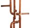 Coat Stand in Copper Pipes and Wood, 1980s 3