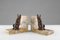 Marble and Bronze Rabbit Bookends, 1930s, Set of 2 1