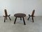 Vintage Spanish Brutalist Stools with Table, 1950s, Set of 3, Image 1