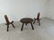 Vintage Spanish Brutalist Stools with Table, 1950s, Set of 3, Image 5