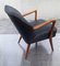 Mid-Century Armchair with Walnut Frame and Gray Vinyl Cover, 1950s 3