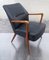 Mid-Century Armchair with Walnut Frame and Gray Vinyl Cover, 1950s 1