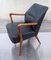 Mid-Century Armchair with Walnut Frame and Gray Vinyl Cover, 1950s, Image 6