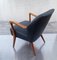 Mid-Century Armchair with Walnut Frame and Gray Vinyl Cover, 1950s 5