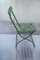 Antique German Collapsible Beer Garden Chair with Green-Painted Iron Frame, 1920s 2