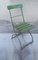 Antique German Collapsible Beer Garden Chair with Green-Painted Iron Frame, 1920s 1