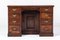 19th Century English Burr Oak Pedestal Kneehole Desk 1