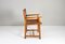 19th Century Brutalist Spanish Oak and Cognac Leather Castellana Armchair, Image 10