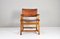 19th Century Brutalist Spanish Oak and Cognac Leather Castellana Armchair, Image 2