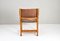 19th Century Brutalist Spanish Oak and Cognac Leather Castellana Armchair 7