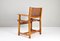 19th Century Brutalist Spanish Oak and Cognac Leather Castellana Armchair 6