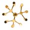 Brutalist Chandelier in Brass with 12 Arms by Angelo Brotto for Esperia, Italy, 1960s 8