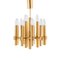 Brutalist Chandelier in Brass with 12 Arms by Angelo Brotto for Esperia, Italy, 1960s 1