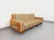 Banco de sofá vintage de pino y tela, años 70, Imagen 21