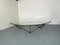 Italian Modernist Stealth Shaped Steel and Glass Coffee Table, 1980s 12