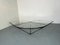 Italian Modernist Stealth Shaped Steel and Glass Coffee Table, 1980s 2