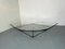 Italian Modernist Stealth Shaped Steel and Glass Coffee Table, 1980s, Image 2