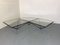 Italian Modernist Stealth Shaped Steel and Glass Coffee Table, 1980s, Image 1