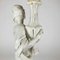 Living Room Lamp Carved Wooden Angel in White Lacquer, 1980s 3