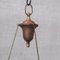 Lámpara de techo francesa Holophane antigua con tres cadenas, Imagen 7