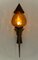 Large French Hand-Forged Iron and Glass Wall Lamp, 1960s 4