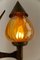 Large French Hand-Forged Iron and Glass Wall Lamp, 1960s 8