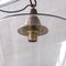 Mid-Century Conical Clear Glass & Copper Pendant Light 2