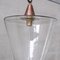 Lámpara colgante cónica Mid-Century de vidrio claro y cobre, Imagen 4