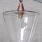 Mid-Century Conical Clear Glass & Copper Pendant Light 4