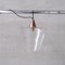Mid-Century Conical Clear Glass & Copper Pendant Light, Image 1