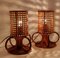 Bamboo and Rattan Table Lamps in the style of Louis Sognot, Italy, 1960s, Set of 2 5