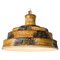 Pyramid Brown Yellow Ceramic Pendant Light, Denmark, 1970s 1