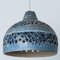 Bowl Blue Ceramic Pendant Light, Denmark, 1970 5