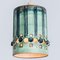 Lampe à Suspension Cylinder Vert Turquoise en Céramique, Danemark, 1970 7