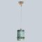 Lampe à Suspension Cylinder Vert Turquoise en Céramique, Danemark, 1970 4
