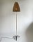 Adjustable Beehive Floor Lamp in Wicker and Brass in the style of J.T. Kalmar, Austria 1950s 3