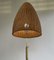 Lampadaire Beehive Ajustable en Osier et Laiton dans le style de JT Kalmar, Autriche 1950 13