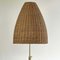 Adjustable Beehive Floor Lamp in Wicker and Brass in the style of J.T. Kalmar, Austria 1950s, Image 7