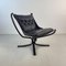 Brauner Mid-Century Falcon Chair aus Leder mit niedriger Rückenlehne von Sigurd Resell 1