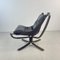 Brauner Mid-Century Falcon Chair aus Leder mit niedriger Rückenlehne von Sigurd Resell 3