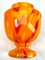 Pique Fleurs Vase mit mehrfarbigem Orange Dekor mit Gitter, 1930er 2