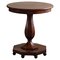 Art Deco Round Pedestal Side Table in Walnut, 1940s 1