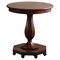 Art Deco Round Pedestal Side Table in Walnut, 1940s, Image 1