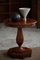 Art Deco Round Pedestal Side Table in Walnut, 1940s 5