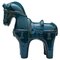 Rimini Horse in Petrol Blue Ceramic attributed to Aldo Londi for Bitossi, Italy, 1960 1